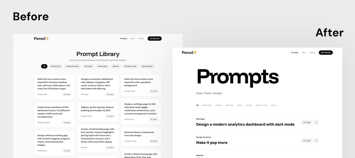 Pencil 大膽排版風格迭代